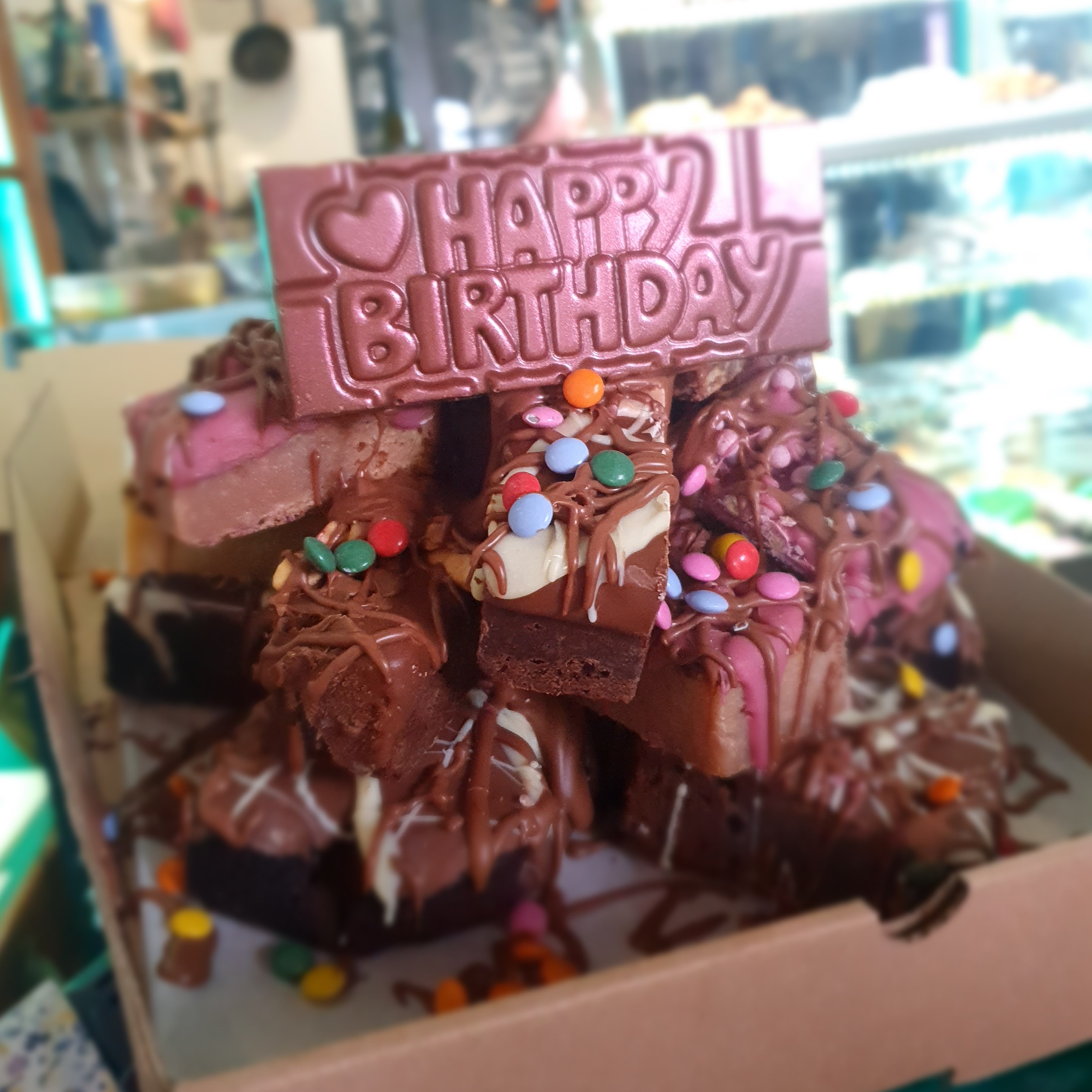 Happy Birthday Brownie Stack Domea Favour Chocolate